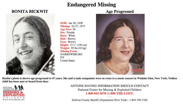 Bonnie Bickwit age progression rendering
